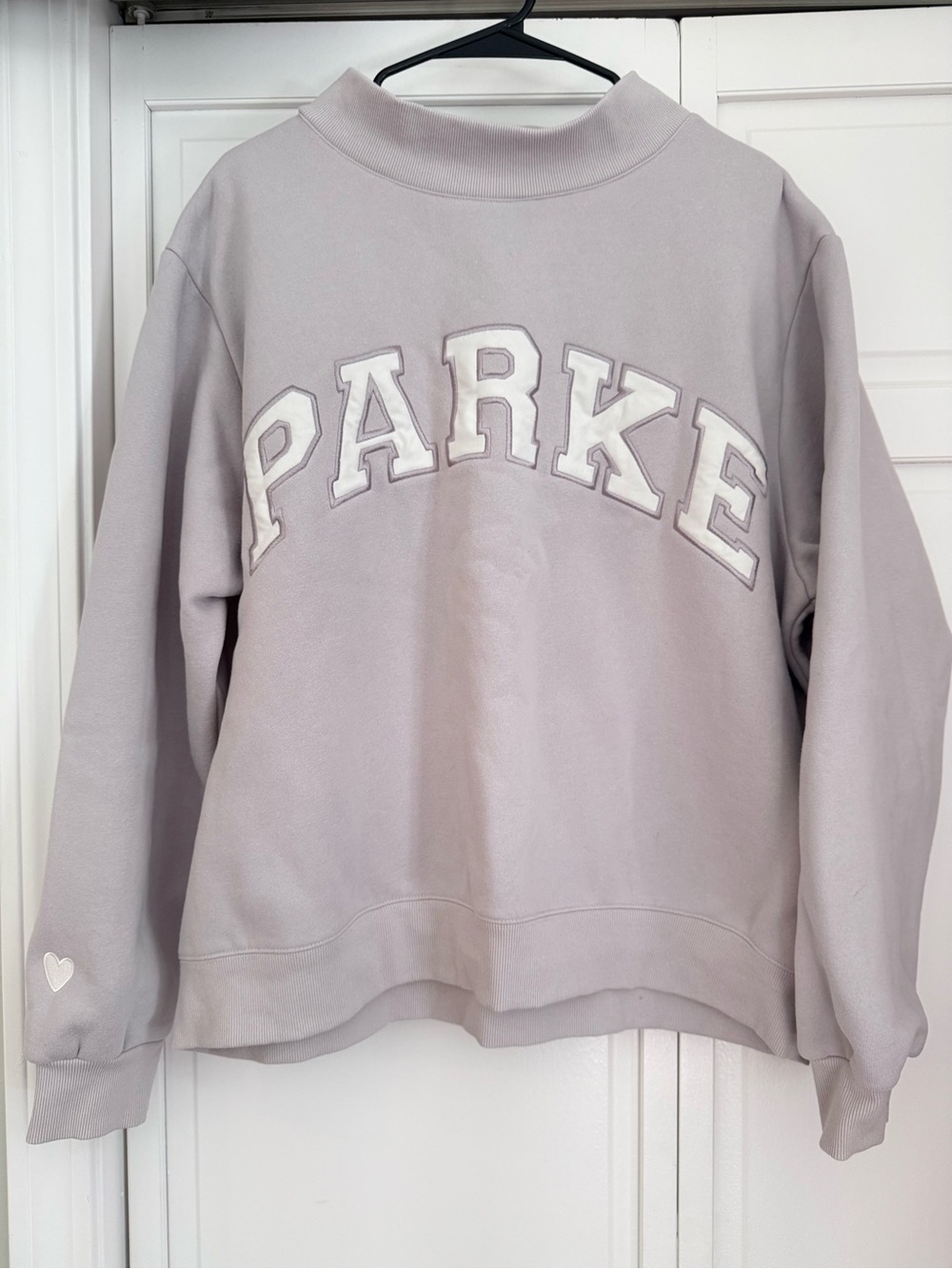 PARKE lavender varsity mock neck Valentine’s Day limited drop!